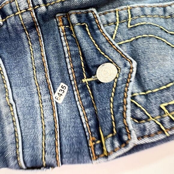 True Religion Skinny Jeans Womens 26 Mid Rise Jennie Curvy Rip Distressed Bottom - Picture 13 of 14